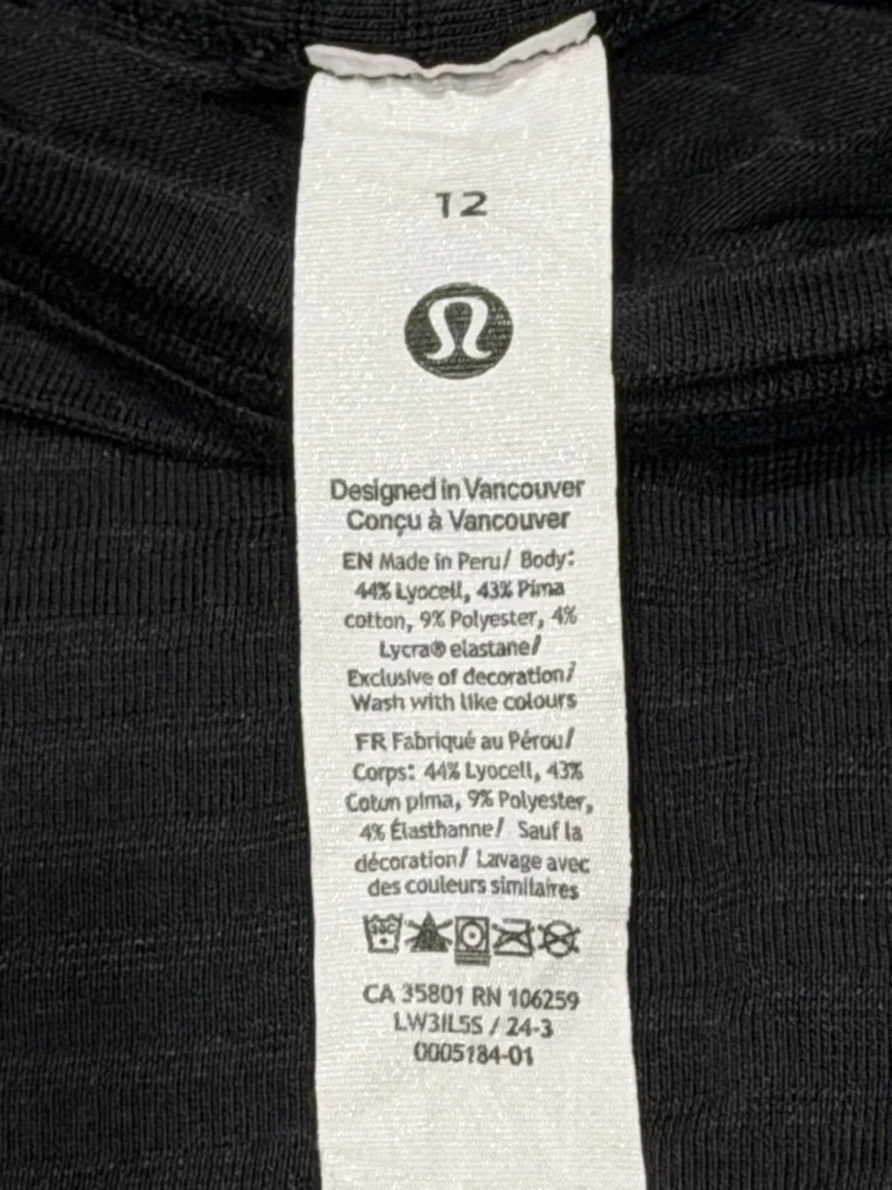 Lululemon Cortes Cropped Tee in Shadow Stripe - 12